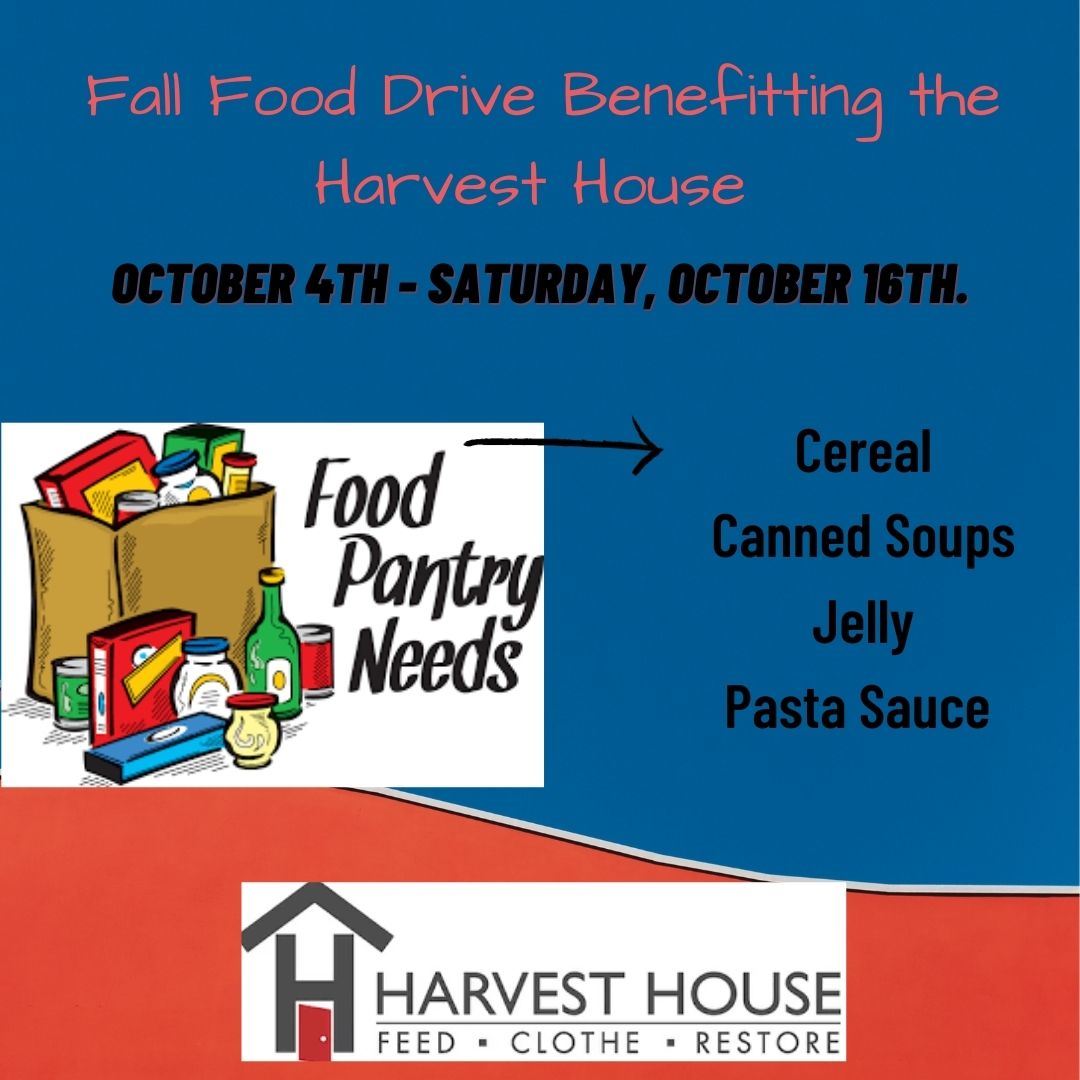 Fall Food Drive Benefitting the Harvest House