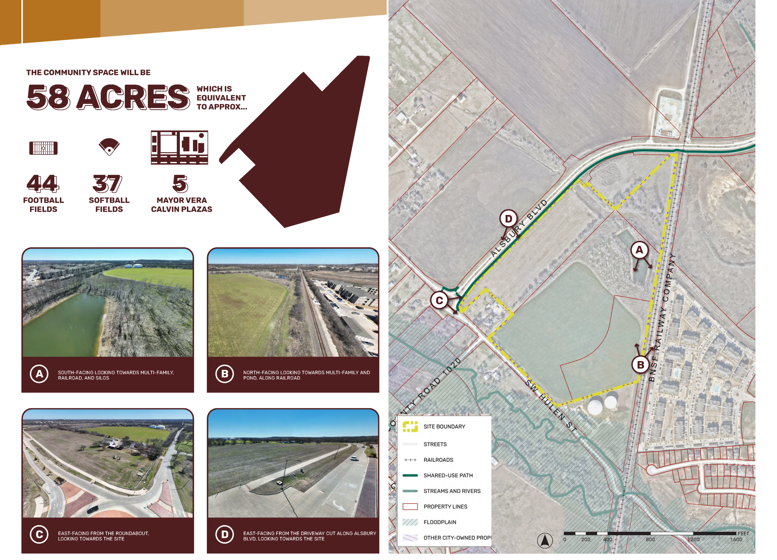map of the community space located at Alsbury Blvd & SW Hulen Street