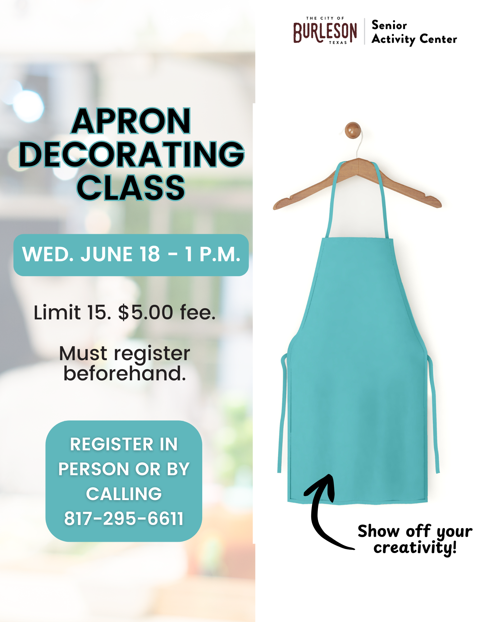 Apron Decorating Class flyer