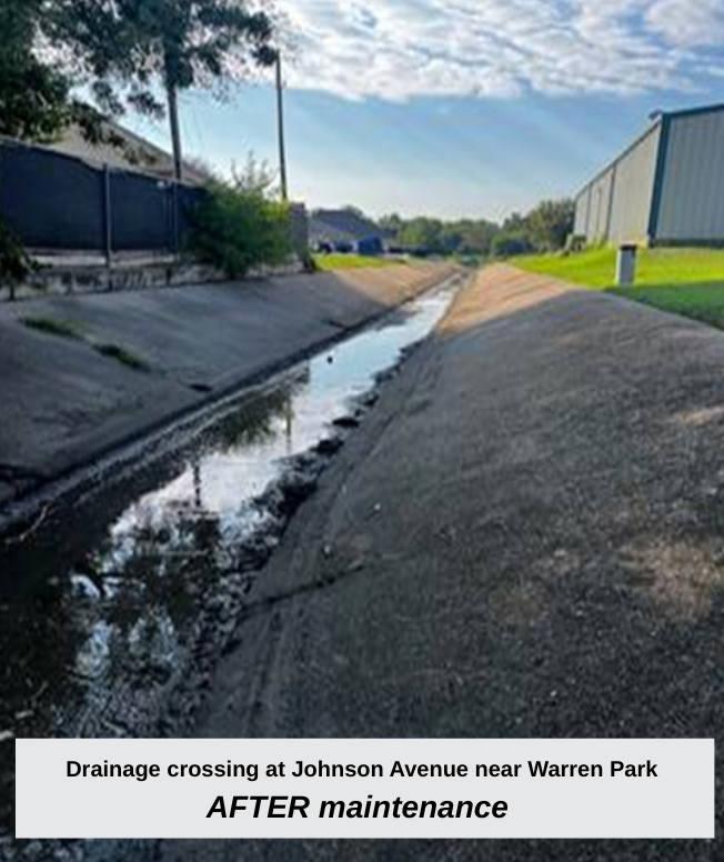  a photo of Drainage crossing at Johnson Avenue near Warren Park after maintenance 