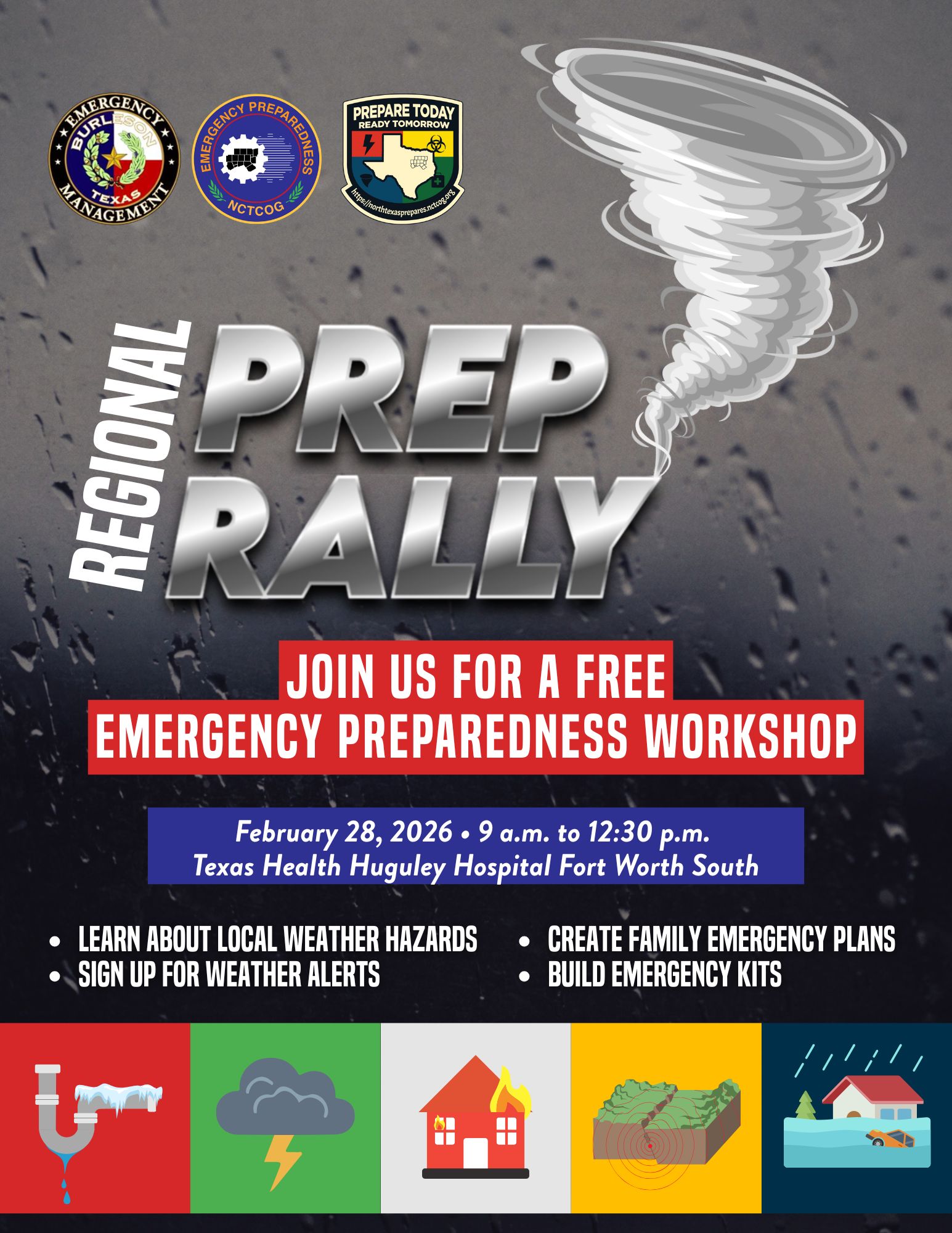 Flyer promoting the Regional Prep Rally on February 28th at 9 a.m.