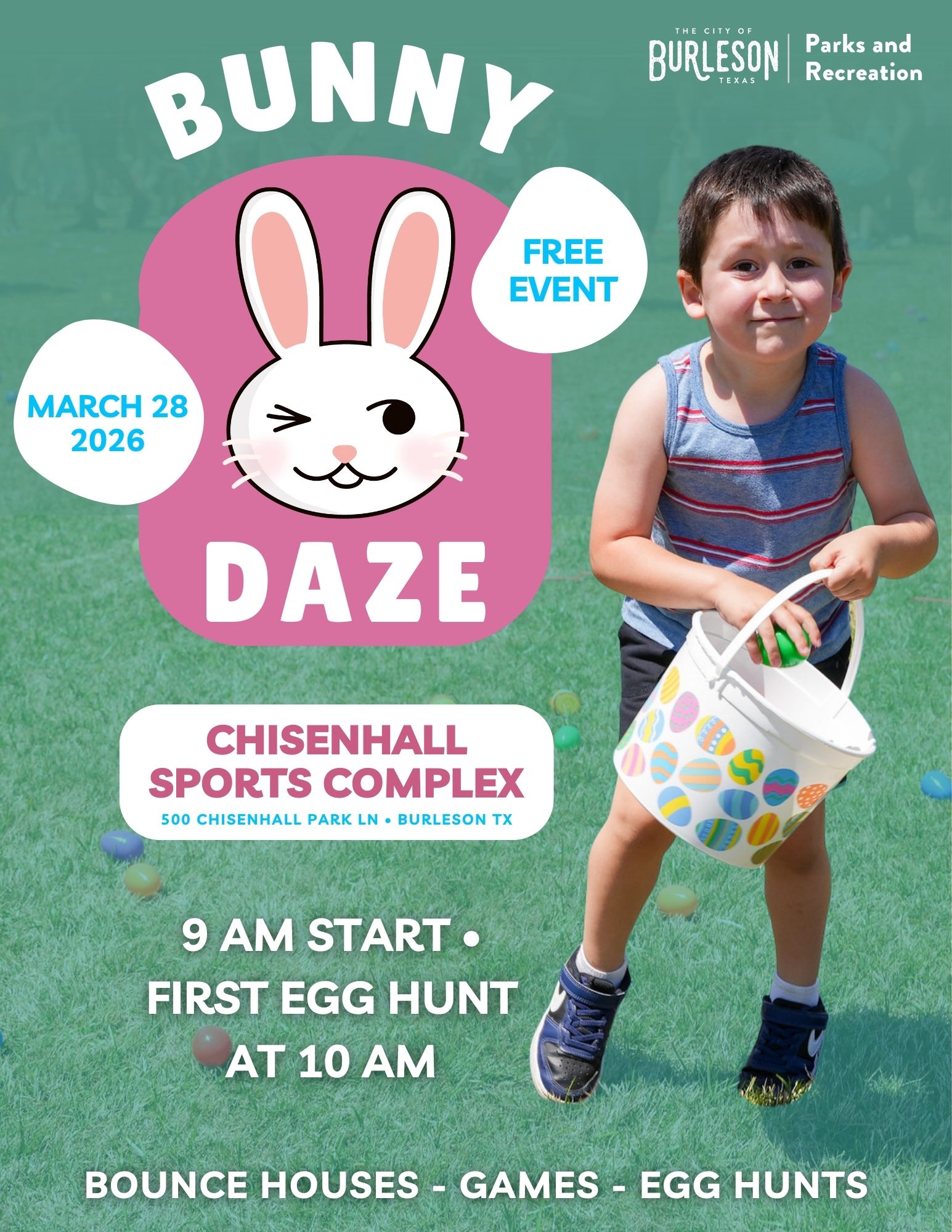 Flyer advertising Bunny Daze on March 28 at 9 a.m.