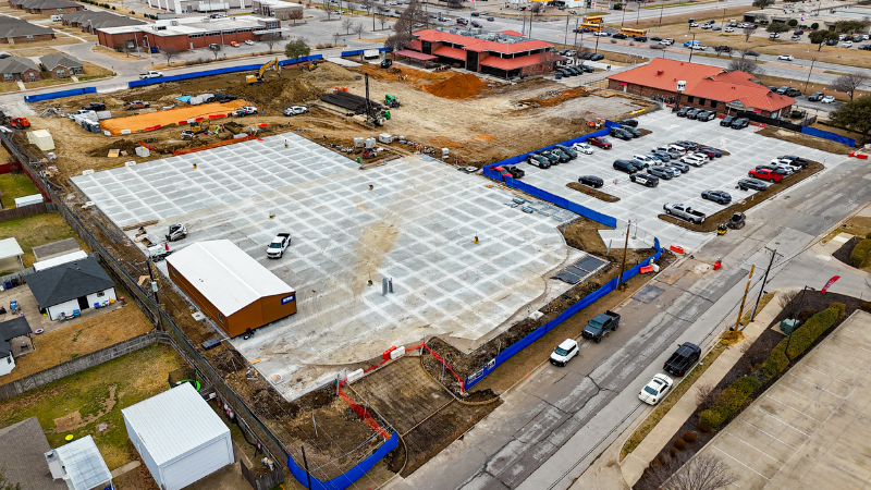 BPD Headquarters Expansion Construction aerial photo of project progress