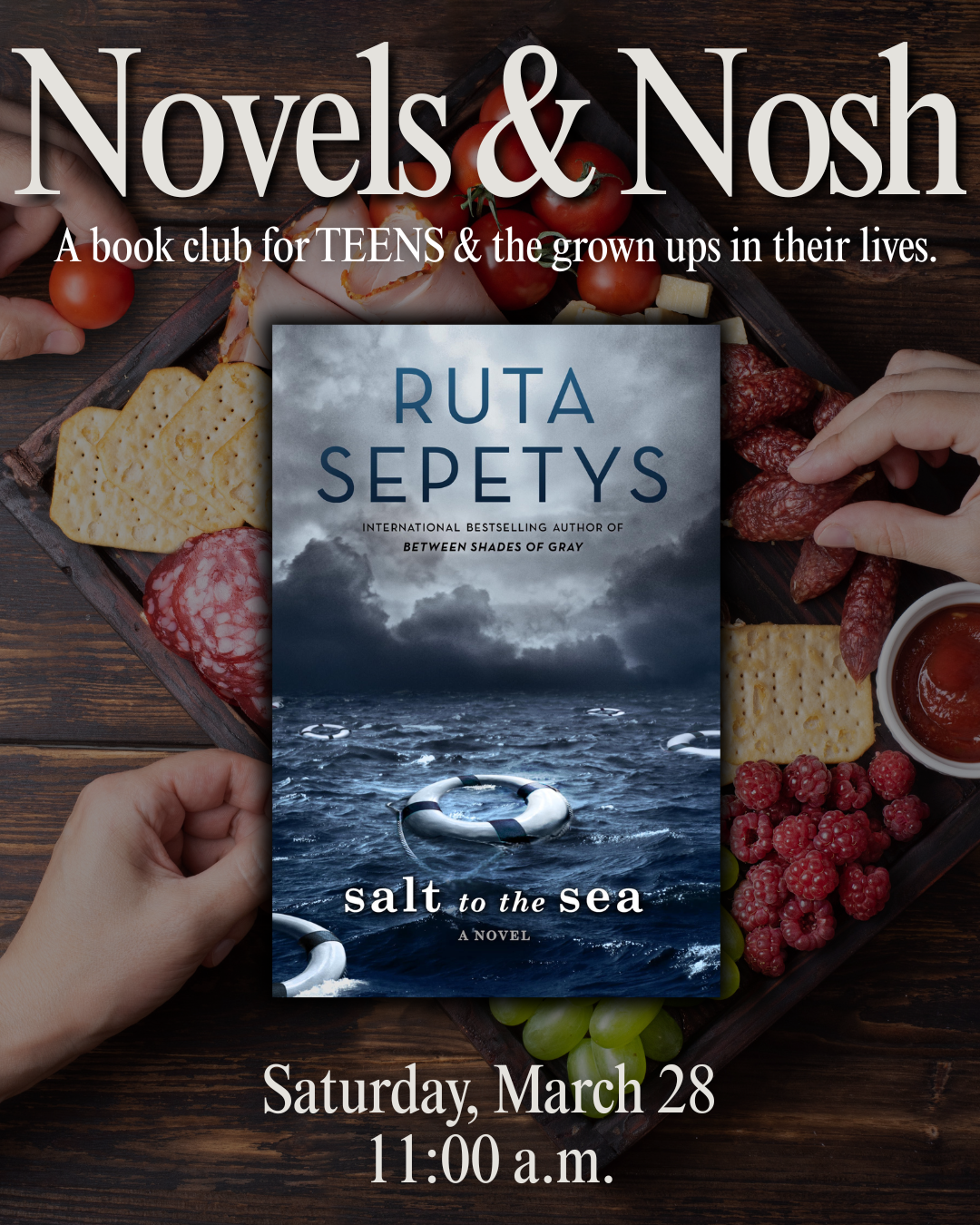 Novels & Nosh for event at Burleson Public Library on March 28 at 11 a.m.