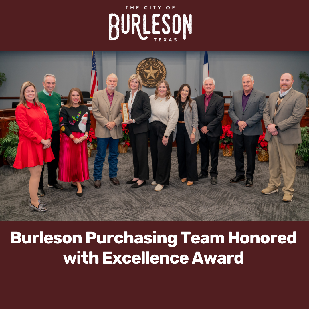 City of Burleson Purchasing Division Earns 2025 Achievement of Excellence in Procurement Award